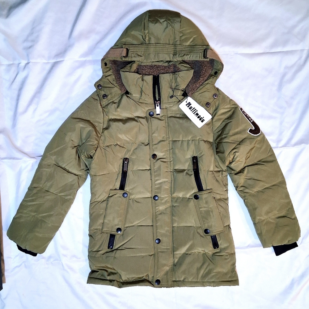 Mallimoda Boys Sport Duck Down Green Winter Coat Size 9-10Y